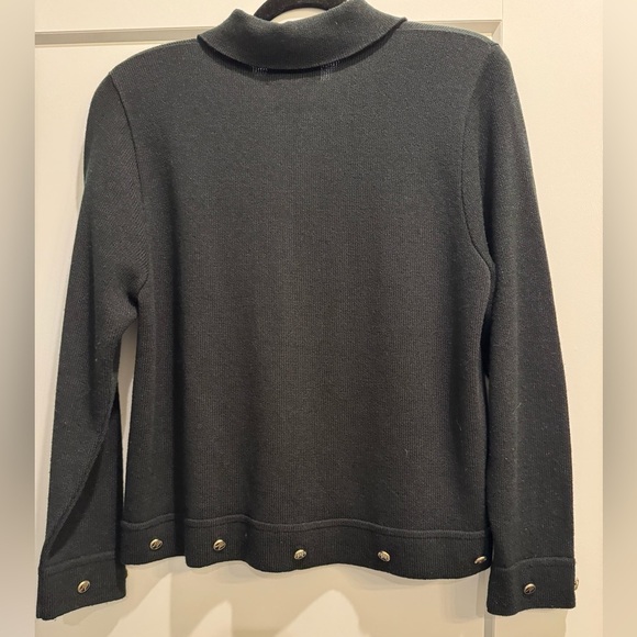 Vintage San Remo Black Zip-Up collared cardigan - Picture 3 of 6